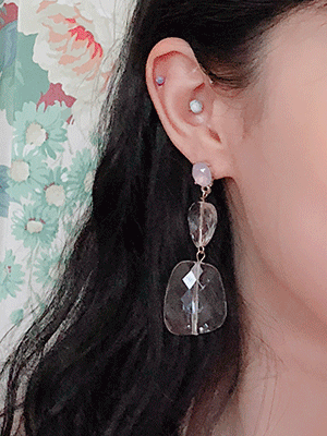 clear jewel drop earrings
