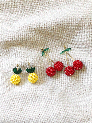 Beads sweet fruit earring (2 types)