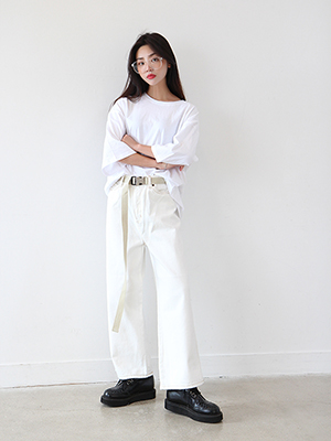 white cotton pants (2 sizes)