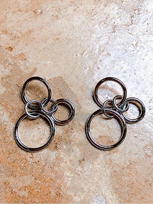 silver ring mix earring