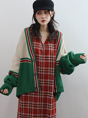 analog color cardigan (2 colors)