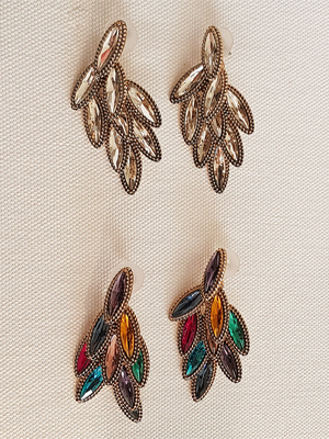 jewel plume earring (2 colors)