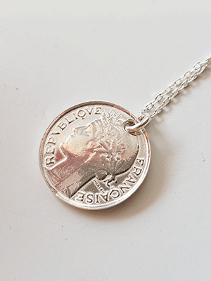 [silver 925]francaise coin necklace