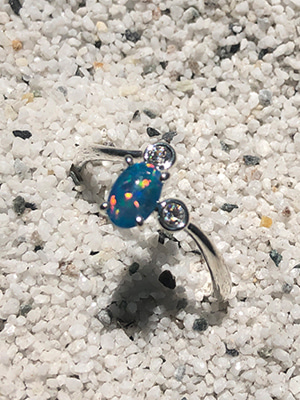 [은도금] blue stone ring