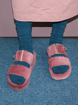 buckle fur sandals (3 colors)