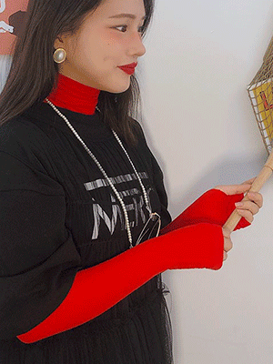 wool warmer turtle neck T (red only!)