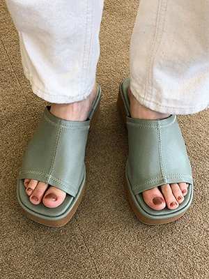 zigzag stitch platform slipper (5 colors)