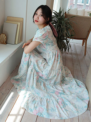pastel flower vintage dress