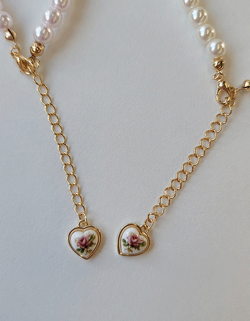vintage pendant pearl necklace (2 colors)