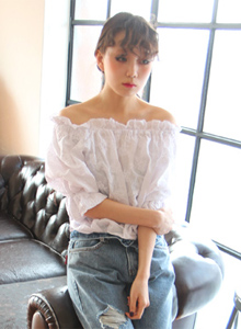 white embroidered blouse