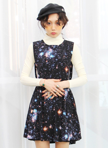 space galaxy print dress