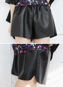 faux leather shorts (2colors)