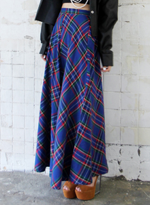 classic check long skirt (2color)