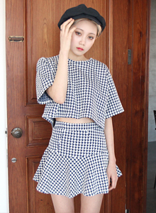 hound tooth check two-piece (2color)