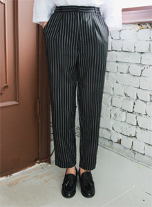 slim-fit stripe slacks (2color)