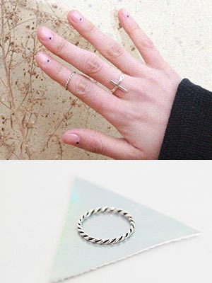 Silver twist knuckle ring(silver 925)