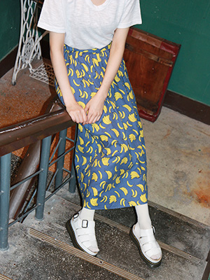 banana cotton long skirt(2 colors)