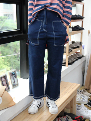 stitch wide pants (only blue S)