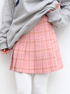 day check pleats skirt (3 colors)