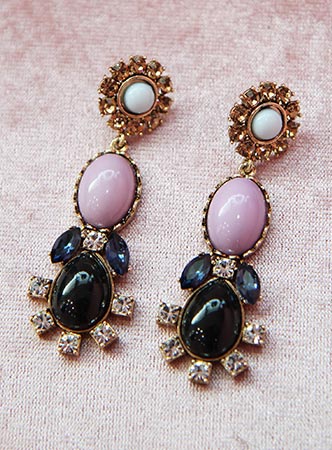three colors jewel earring (2 colors)