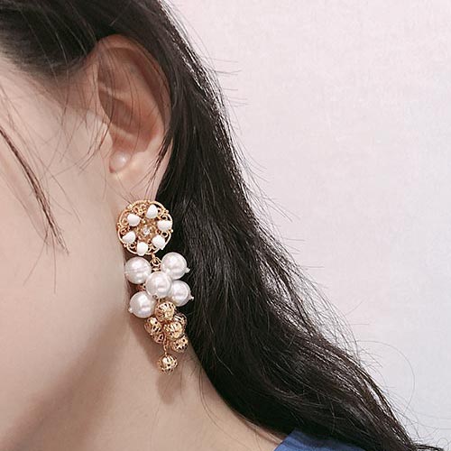 antique pearl grape earring