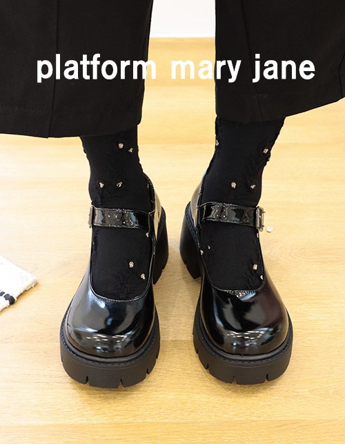 platform mary jane shoes (블랙무광/240)