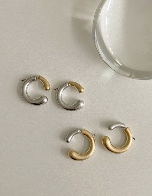 gold+silver combi earring