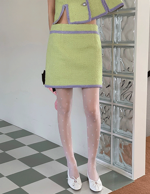 80&#039;s vintage tweed tropical skirts (2 colors)