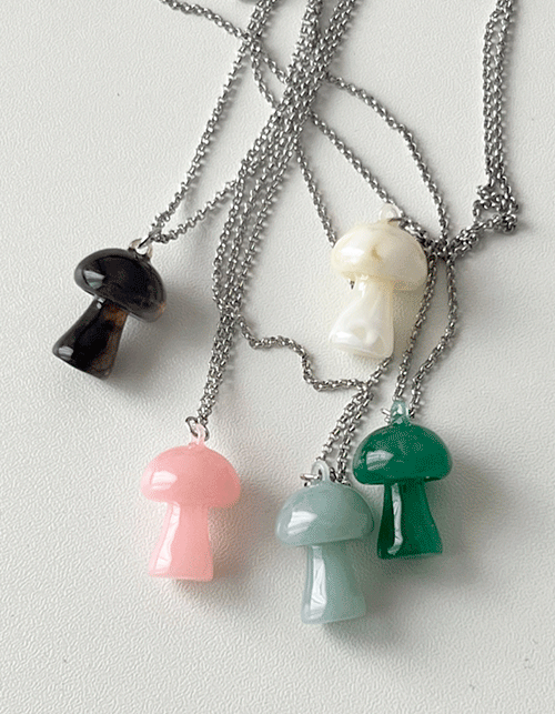 marble mushroom necklace (5colors)