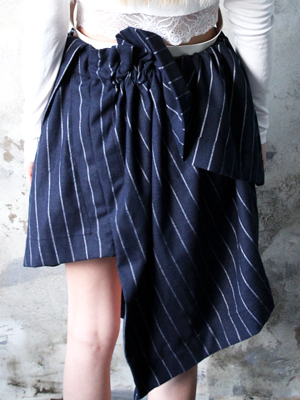 stripe unbalance skirt