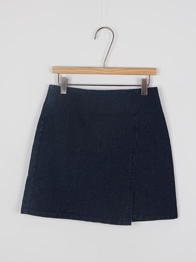 denim unbalance skirt (2 colors)
