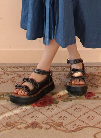 fringe buckle sandals (3 colors)