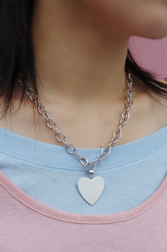 flat heart chain necklace