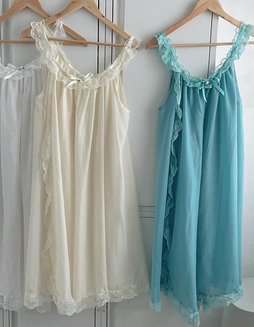 로즈리본 레이스 캐미 드레스 (3 colors)