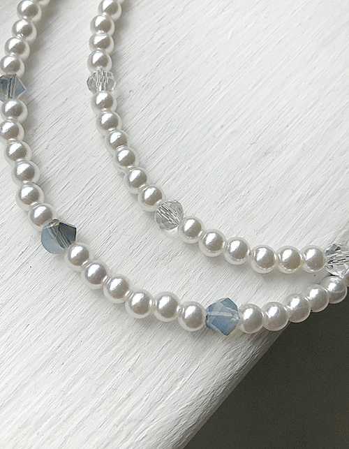 pure pearl+clear necklace (2 colors)