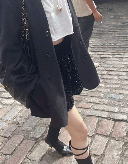 Glam black pants(2 type 스팽글/누비)