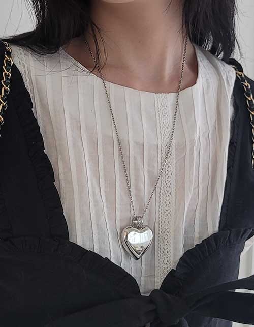 heart long necklace (2 colors)