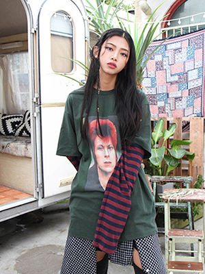 bowie layered T(2 colors)