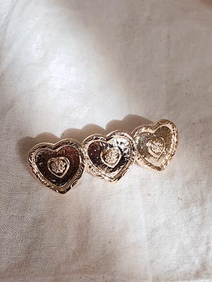 antique three heart pin