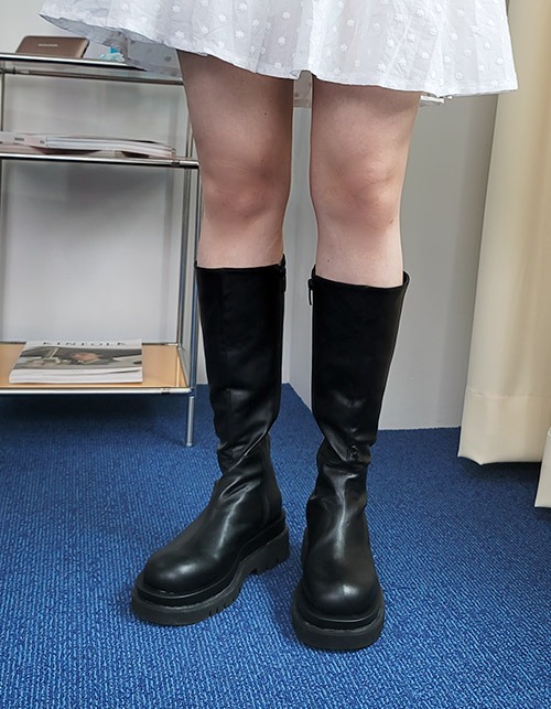 double platform black boots
