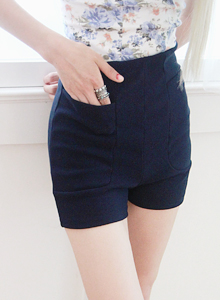 mini zipper short pants (4color)