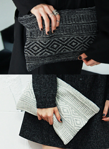 geometry knit clutch (3 color)